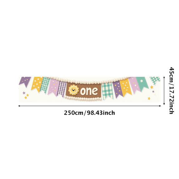Cute Polka Dot and Gingham Patterned First Birthday Banner Background Party Decorations Backdrop for Photography Birthday Party Celebrations Photo Props
