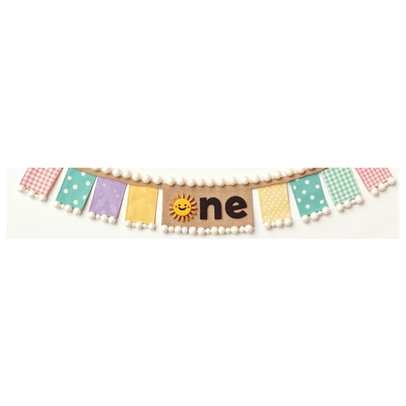 Cute Polka Dot and Gingham Patterned First Birthday Banner Background Party Decorations Backdrop for Photography Birthday Party Celebrations Photo Props