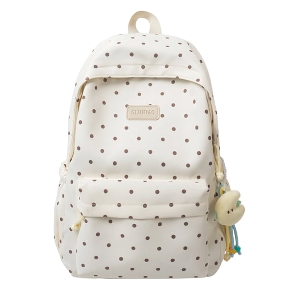 Cute Polka Dot Laptop Backpack Large Capacity Travel Backpack Lightweight Bookbag for Female Elementary & Middle Students