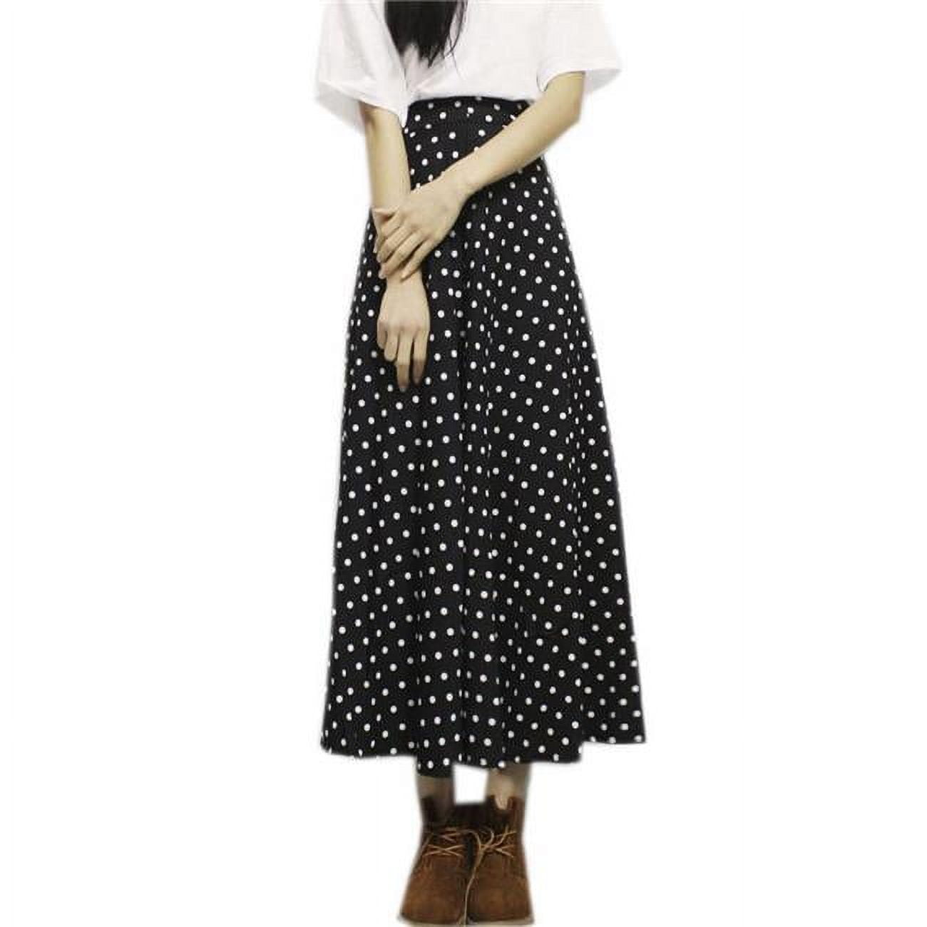 Cute Polka Dot Maxi High Waisted Long Skirt for Women