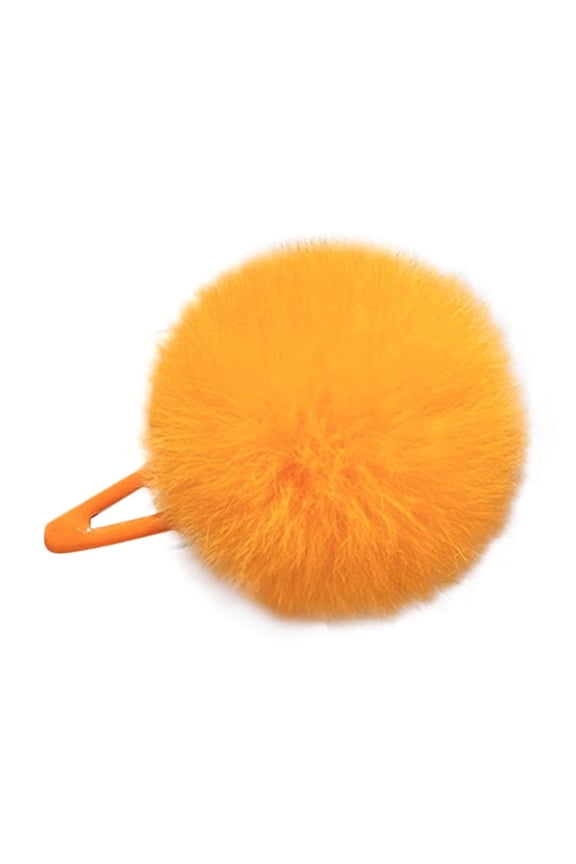 Cute Pom Pom Hair Clips for Toddler Girls, Mini Soft Fluffy Barrettes for Baby Fine Hair, Colorful Faux Fur Hair Accessories for Kids Daily Wear & Party