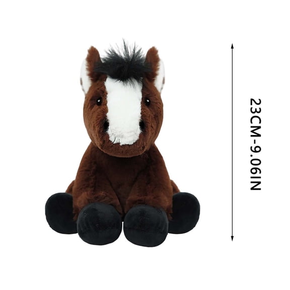 Cute Pony Plush Doll, Squatting Sitting Forest Animal Figurine for Home Decor, Soft and Huggable Stuffed Toy for Adults, Durable and Washable Material,Perfect for Desk, Bedroom, or Car Decoration