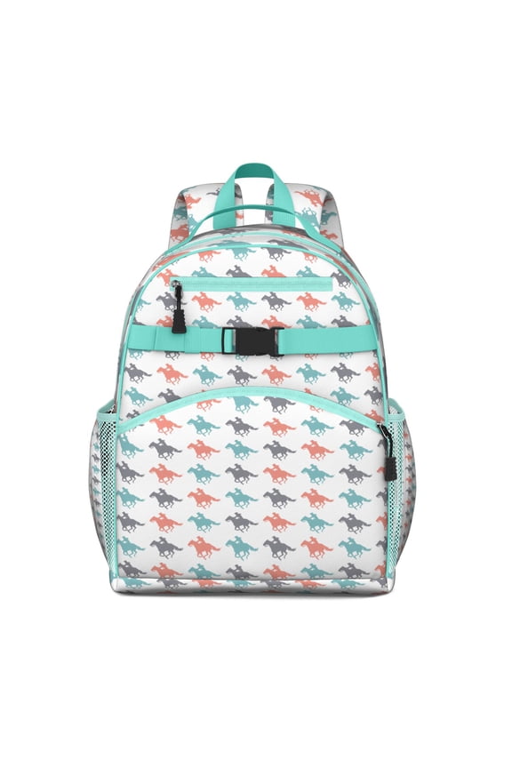 Cute Pony School Backpack with Rainbow and Floral Design, Perfect for Horse Lovers and Students