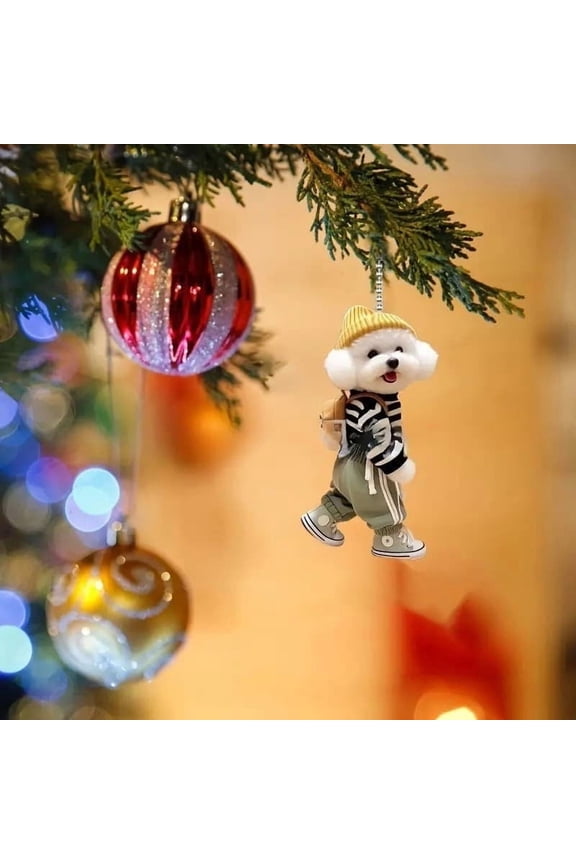 Cute Poodle Dog Keychain for Women Acrylic Cute Animal Car Accessories, Clear Cute Teddy Dog Car Backpack Charm for Girls Teen Gifts, Kawaii Aesthetic Cute Dog Keychain for Purse Backpack Luggage