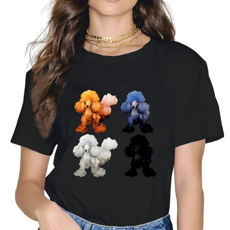 Cute Poodle T-Shirt I Caniche Puppy Dogs Gift Tee Women Girl Cute Poodle T-Shirt I Caniche Puppy Dogs Gift Tee Women Girl