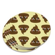 Cute Poop Pattern Novelty Coaster Set