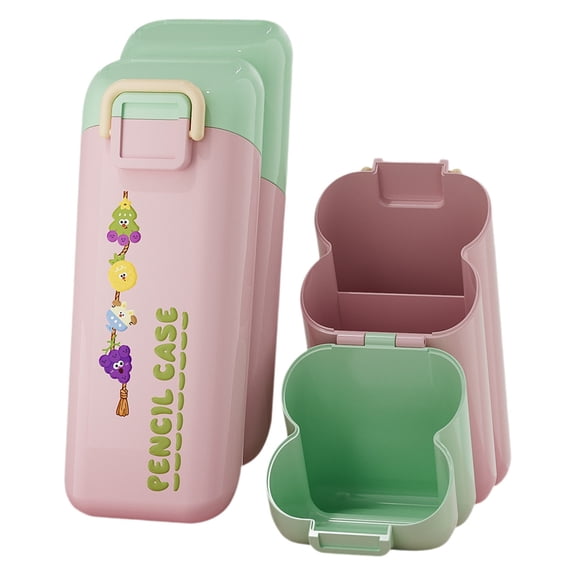 Cute Pop Up Pencil Case, Portable Plastic Pen Pouch with Push Button, Large Capacity Stationery Organizer for Pens, Markers Supplies, Aesthetic Pencil Box for Students & Office Use