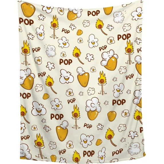 Cute Popcorn Blanket Food Blanket,Popcorn Gift for Popcorn Lover,Popcorn Fun Novelty Bed Blanket,Lightweight Super Soft Cozy Throw Blanket for Couch Bed Sofa,40"x50"-Throw Size for Kids