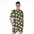 thumbnail image 1 of Cute Popcorn Pattern Short Sleeve Men'S Rompers Casual Summer Jumpsuits Outfit, 1 of 4