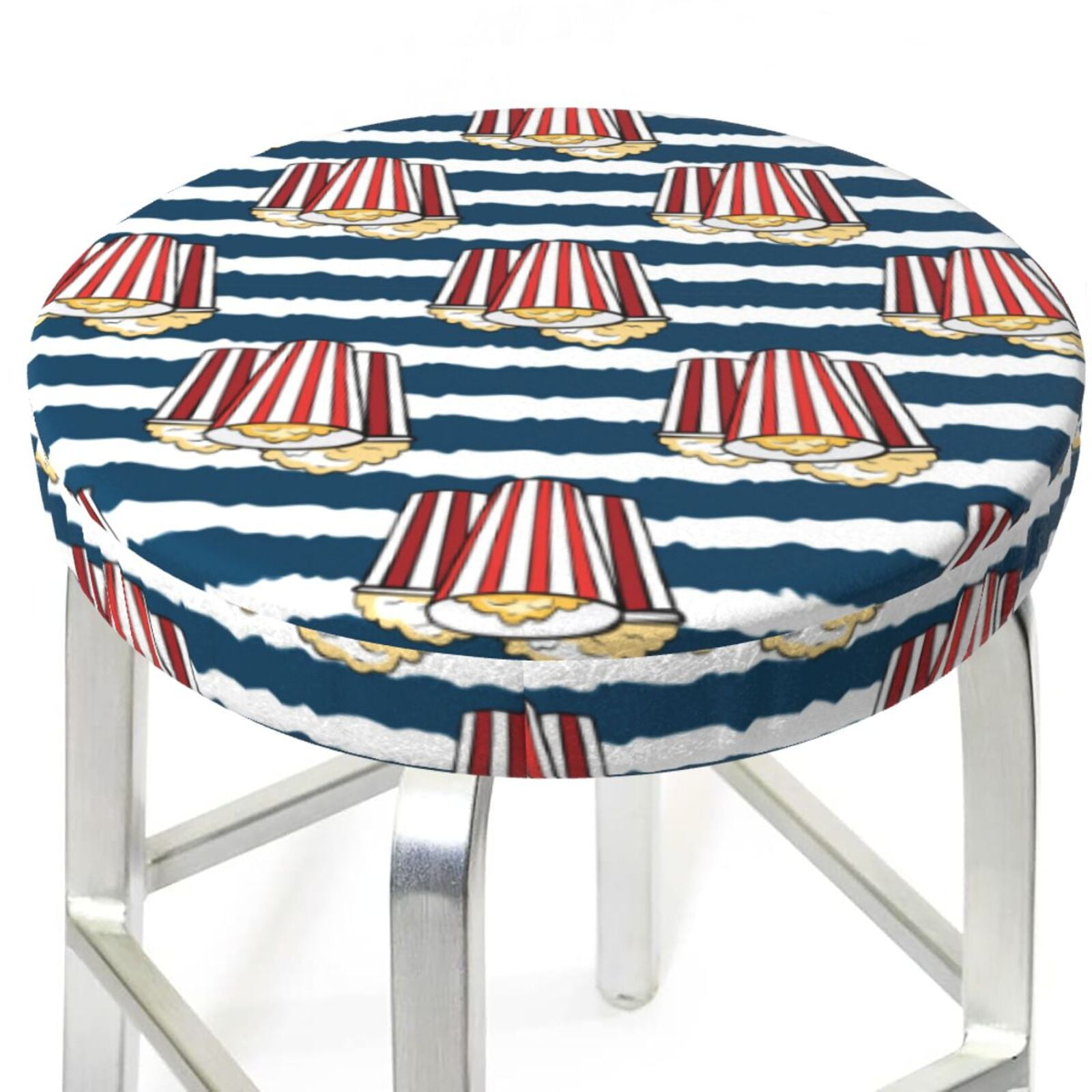 Cute Popcorn Stripe Stool Covers Round Bar Stool Covers, Round Bar
