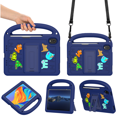 thumbnail image 1 of Lightweight Portable Case for iPad Mini 7 (A17 Pro) 2024 / iPad Mini 6 2021 Letter Pattern Kids Shockproof Cover with Pencil Holder and Shoulder Strap, 1 of 7