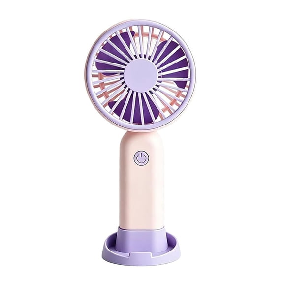 Cute Portable Handheld Mini Fan USB Rechargeable Personal Cooling Fan with Detachable Base, 3 Speeds Adjustable Pocket Fan for Outdoor Travel Office Summer, 6.50x2.95x2.36 inch