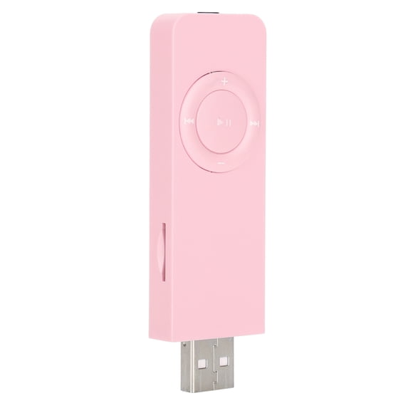 Cute Portable MP3 Player with Lanyard and Audio Headsets, Direct USB Charge Digital Audio Media Device with 3.5mm Stereo Jack (1.4 in / 3.5 mm) - Pink