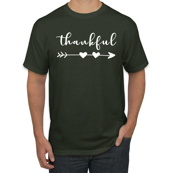Cute Positive Christian Spirit Thankful Inspirational/Christian Men's Graphic T-Shirt, Forest Green, 5XL