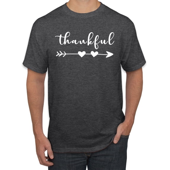Cute Positive Christian Spirit Thankful Inspirational/Christian Men's Graphic T-Shirt, Heather Black, X-Large