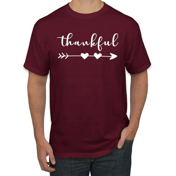 Cute Positive Christian Spirit Thankful Inspirational/Christian Men's Graphic T-Shirt, Maroon, 3XL