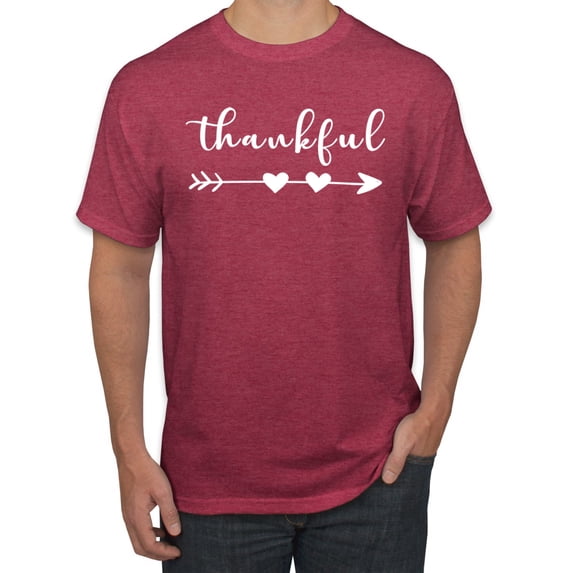 Cute Positive Christian Spirit Thankful Inspirational/Christian Men's Graphic T-Shirt, Vintage Heather Red, Large