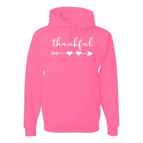 Cute Positive Christian Spirit Thankful Inspirational/Christian Unisex Graphic Hoodie Sweatshirt, Neon Pink, X-Large