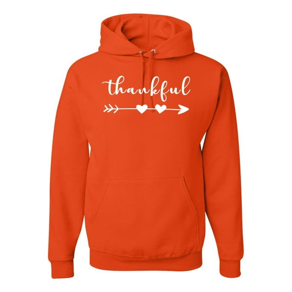 Cute Positive Christian Spirit Thankful Inspirational/Christian Unisex Graphic Hoodie Sweatshirt, Orange, Small