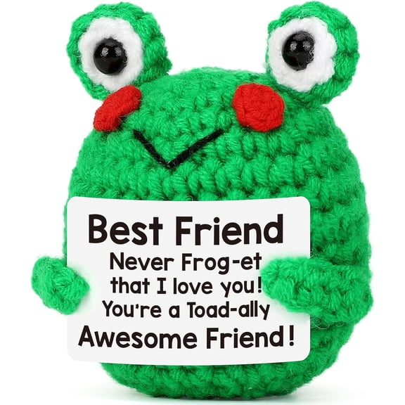 Cute Positive Frog Gift for Best Friend Friendship Gifts Female Women, Mothers Day Birthday Gift for Friends Bestie Teen Girls Graduation Valentines Small Fun I Love You Handmade Frog Things