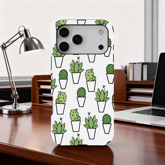 Cute Potted Plants Succulent Cactus Nature Phone Case 17 16 15 14 13 12 11 Pro Max