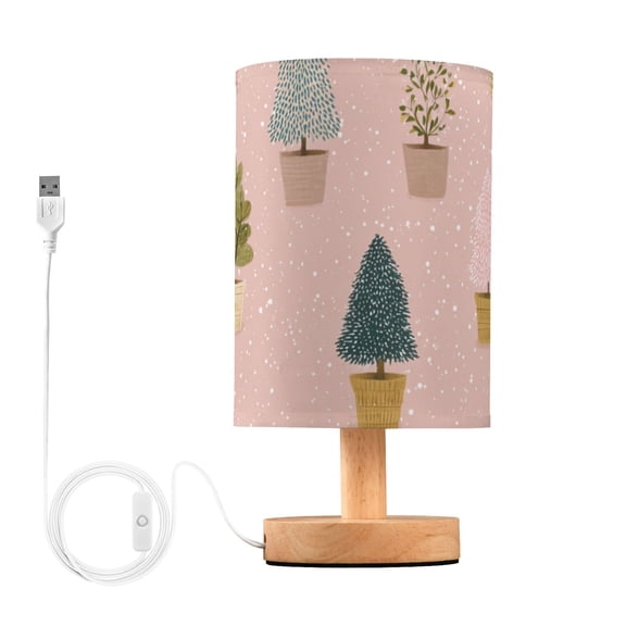 Cute Potted Plants Table Lamp with USB Port LED Warm Light Lamp Night Light Home Decor