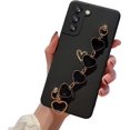 thumbnail image 1 of Cute Pretty Galaxy S21 Plus Case Cover for Women & Girls with Love-Heart Strap Bracelet Chain Soft Flexible Glossy TPU Bumper Protective Phone Cases for Samsung Galaxy S21 Plus 5G 2021-Black, 1 of 11