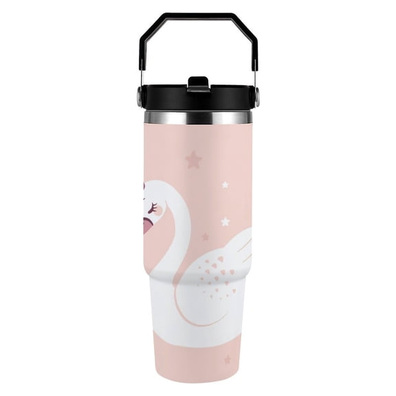 Cute Princess 30 oz Stainless Steel Tumbler with Handle, Insulated Travel Coffee Mugs Cup Gifts for Men Women Kids