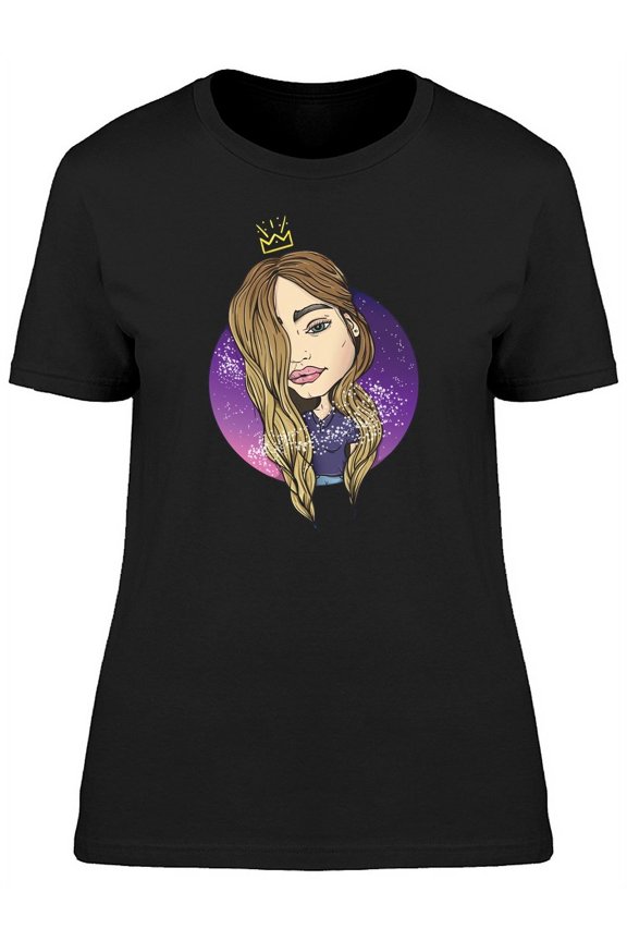 Cute Princess Girl Cartoon T-Shirt Women -Image by Shutterstock, Female Medium