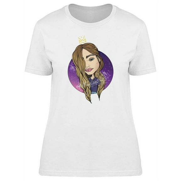 Cute Princess Girl Cartoon T-Shirt Women -Image by Shutterstock, Female Medium