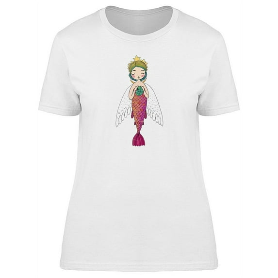 Cute Princess Mermaid T-Shirt Women -Image by Shutterstock, Female Large