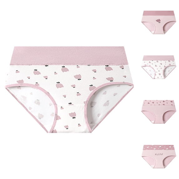 Cute Print Briefs for Women Cotton Soft Underwear Breathable Comfort Hipster Panties