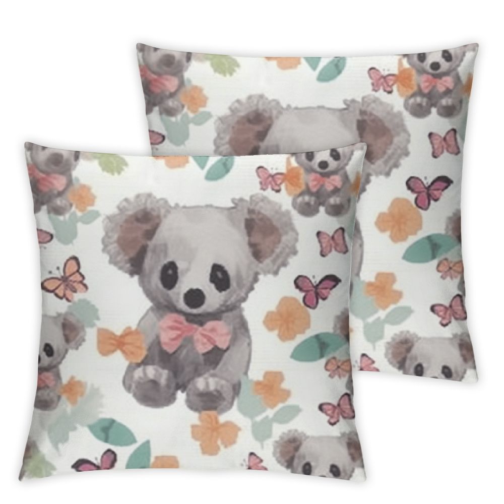 Cute Print Throw Pillow Covers Set of 2 Square Cushion Case Decorative