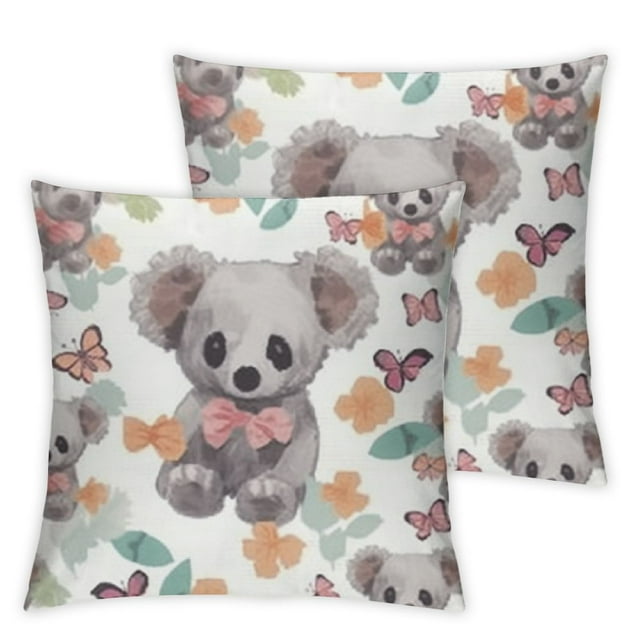 Cute Print Throw Pillow Covers Set of 2 Square Cushion Case Decorative