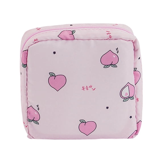 Cute Portable Sanitary Napkin Storage Bag - Large Capacity Cosmetic Bag with Effect for Makeup and Toiletries