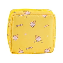 Cute Printed Makeup Bag Large Capacity Cosmetic Organizer Portable Sanitary Napkin Storage Travel Toiletry Pouch For Women Girls
