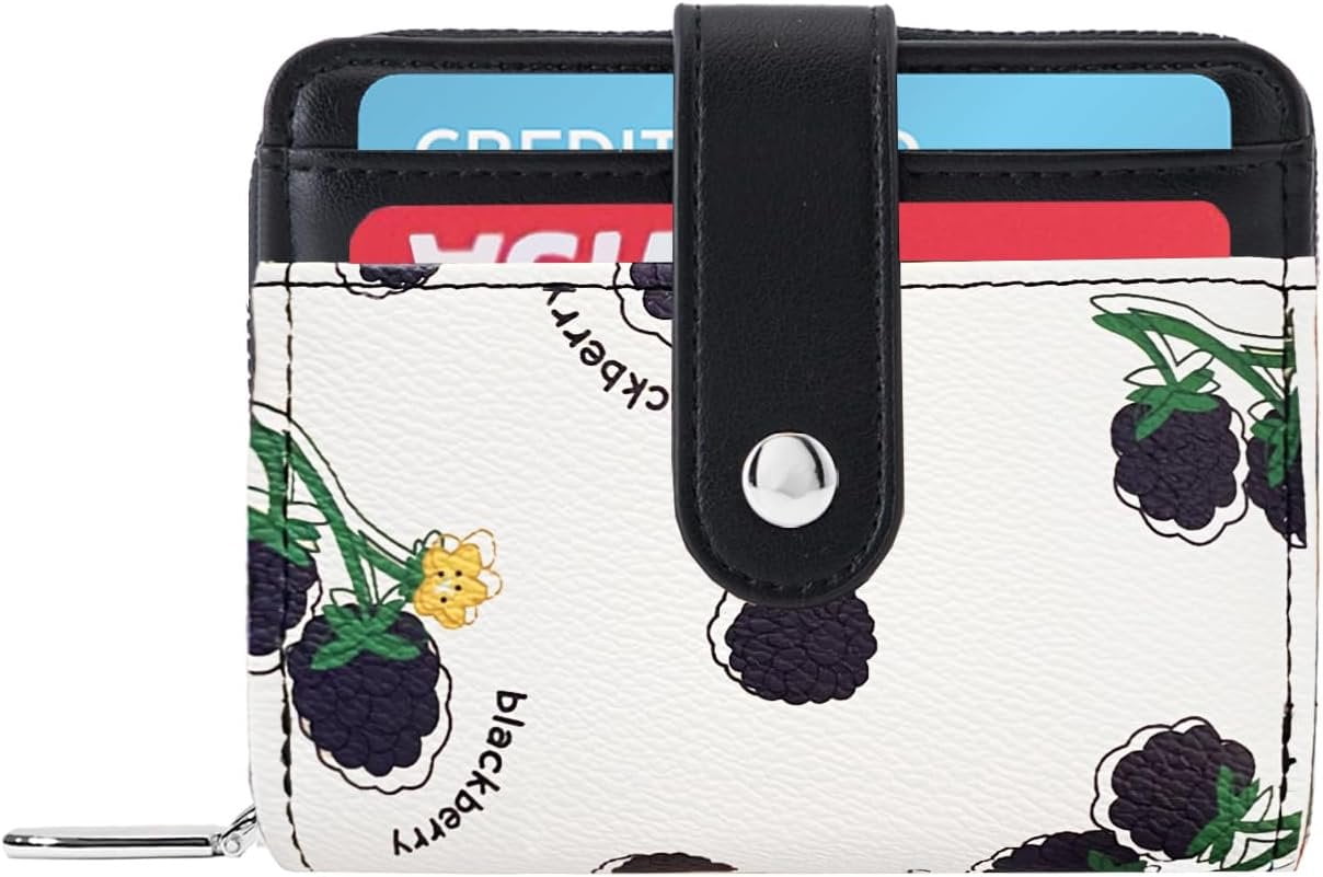 Cute Prints Wallet Card Slots Small Wallet with Zipper Pouch Wallet for ...