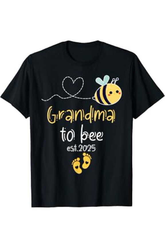 Cute Promoted To Grandma To Bee 2025 Family Pregnancy T-Shirt