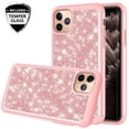 thumbnail image 1 of Cute Protective Phone Cover Case For Apple iPhone 11 Pro Case with [Tempered Glass Screen Protector] Girls Women Dual Layer Heavy Duty - Glitter Rose Gold, 1 of 7
