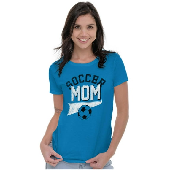Cute Proud Soccer Mom Sports Mother Womens Fitted Plus Size Graphic Tee Brisco Brands 3X