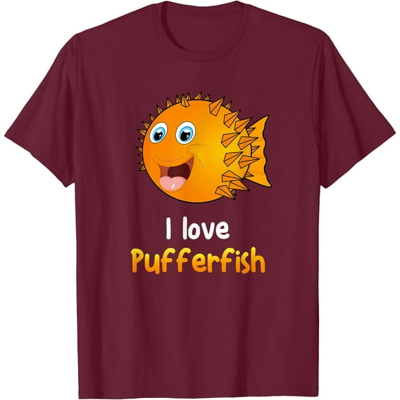 Cute Puffer Fish Lover Cartoon Unisex T-Shirt for Men Women Kids
