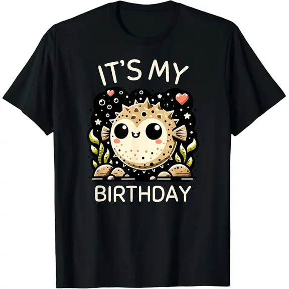 Cute Pufferfish Cartoon Birthday Fun T-Shirt