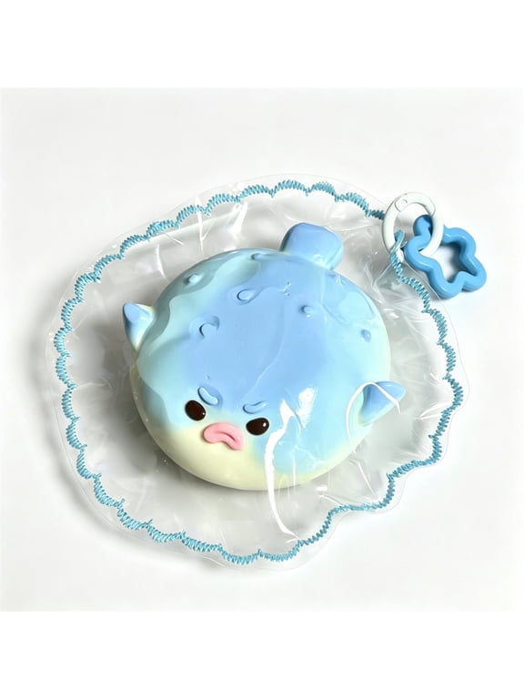 Cute Pufferfish Squishy Creamy Water Texture Squeeze Ball Slow Rise Sensory Fidget for Anxiety Relief and Backpack Keychain Decor