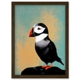 thumbnail image 1 of Cute Puffin Bird on Rock Modern Print Illustration Artwork Framed Wall Art Print A4, 1 of 4