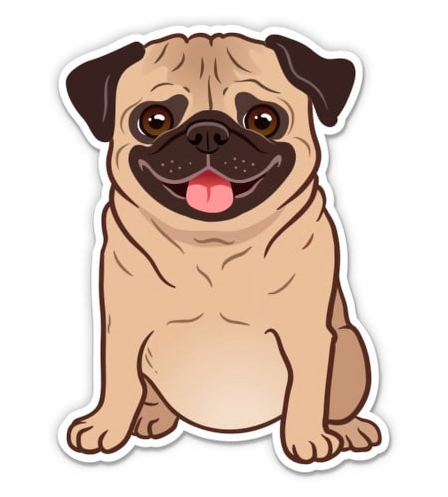 Camellia Print Pug Car Sticker - 11"x11" Waterproof & UV Resistant Decal, Easy Apply Vinyl
