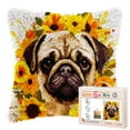 thumbnail image 1 of Cute Pug Dog in Flowers Wreath DIY Latch Hook Pillow Kits for Adults Printed Pillowcase Crochet Yarns Hooking Handmade Pillow Cover Cushion for Home Sofa Decoration 17x17inch(2), 1 of 7