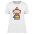 thumbnail image 1 of Cute Pug Dog Winter Lover T-Shirt Women -Image by Shutterstock, Female Medium, 1 of 2