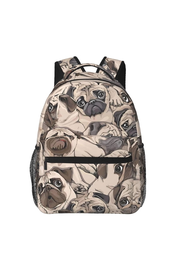 Cute Pug Dogs Backpack Lightweight Rucksack Travel Bag for Men and Women