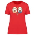 thumbnail image 1 of Cute Pug Dogs In Love T-Shirt Women -Image by Shutterstock, Female Large, 1 of 2
