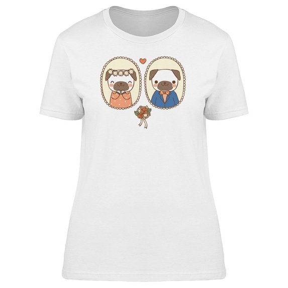 Cute Pug Dogs In Love Tee Women's -Image by Shutterstock
